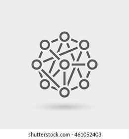 network icon isolated. gray color with shadow