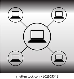Network icon, lan vector illustration