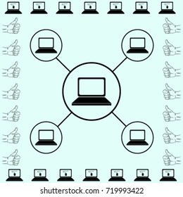 Network icon, lan vector illustration
