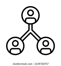 Icono de red. Diseño De Estilo De Arte De Línea Aislado En Fondo Blanco