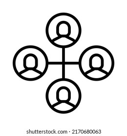 Network Icon. Line Art Style Design Isolated On White Background