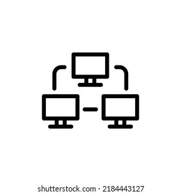 Network Icon. Line Art Style Design Isolated On White Background