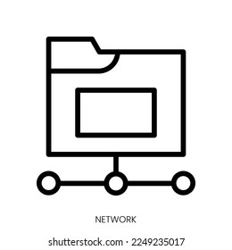 network icon. Line Art Style Design Isolated On White Background