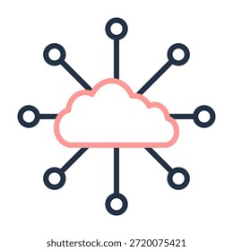 Ilustración vectorial de diseño de color de línea de icono de red