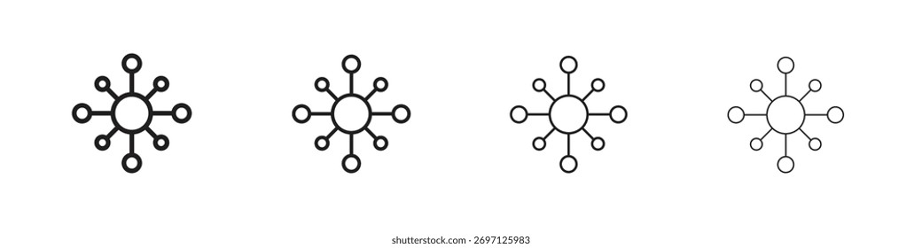 Diseño de línea de icono de red. conjunto de iconos de Vector de línea delgada.
