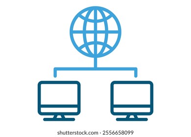 Network icon. line icon style. icon related to IT. IT architecture elements vector illustration