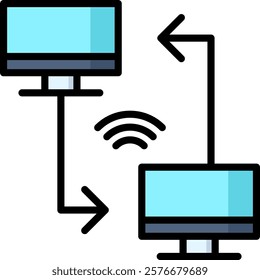 Network Icon Lineal Color Vector Illustration