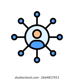 Network Icon Lineal Color Vector Illustration