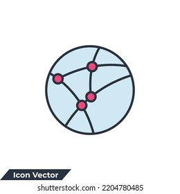 ilustración vectorial del logotipo del icono de red. Plantilla de símbolo de red social o tecnología global para la recopilación de diseño gráfico y web