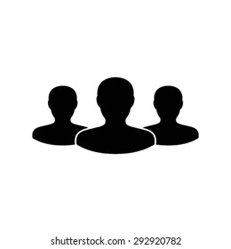 Network icon male group of persons symbol avatar for business management team in flat color glyph pictogram illustration