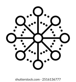 Netzwerk-Symbol oder modernes Zeilensymbol. Vektorliniengrafik und Symboldesign mit fettgedrucktem Umriss. Schwarz-weißes Pixel Perfektes minimalistisches Symbol einzeln auf weißem Hintergrund. Silhouette einfaches dünnes Zeichen