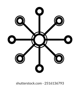 ícone de rede ou símbolo de linha moderno. Design de ícones e arte vetorial com estrutura de tópicos em negrito. Preto e branco Pixel perfeito símbolo minimalista isolado fundo branco. Silhueta sinal fino simples