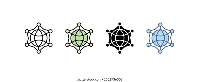 Network icon with multiple style