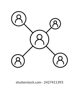 Icono de la red, redes, personas, segmentación, parte interesada, grupo, hombre de negocios, comunicaciones