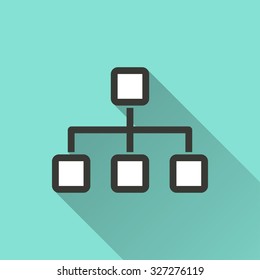 Network   icon  on green background. Vector illustration.