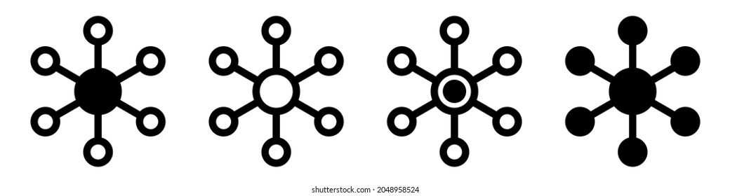 Network icon on isolated white background, vector logo of social cable element.