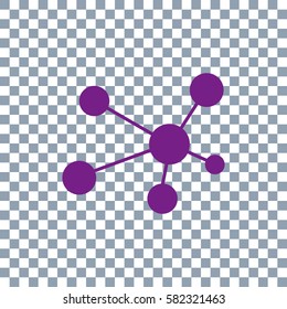 network icon on transparent background. Violet icon
