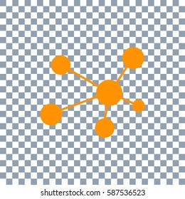 network icon on transparent background. Orange icon