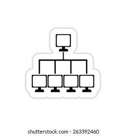 Network icon on a white background with shadow 