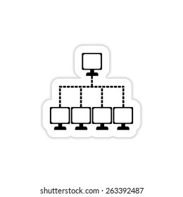 Network icon on a white background with shadow 