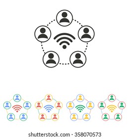 Network   icon  on white background. Vector illustration.