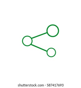 network icon on white background. Green icon