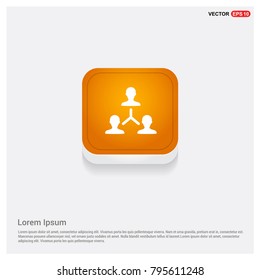Network icon Orange Abstract Web Button