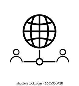 network icon outline isolated vector illustration