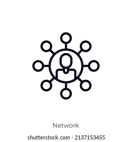 Network icon. Outline style icon design isolated on white background