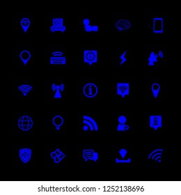 network icon set about phone, signal, flash and puzzle vector set