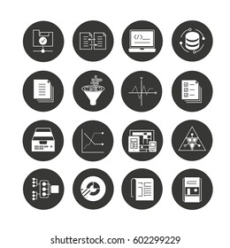 network icon set in circle buttons