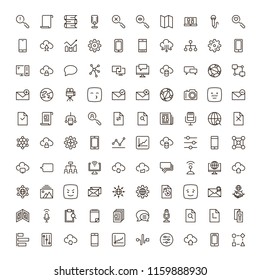 Network icon set. Collection of high quality outline computer pictograms in modern flat style. Black connectr symbol for web design and mobile app on white background. Server line logo.
