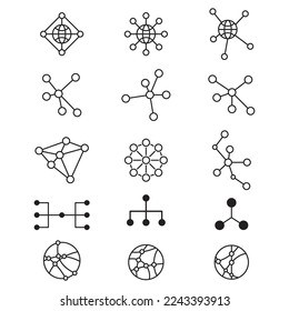 Network Icon Set, Design Vector Illustration
