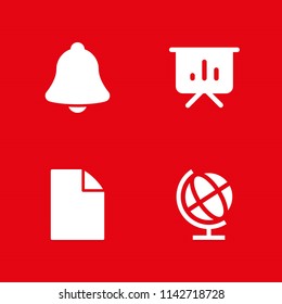 network icon set. file, earth globe and presentation vector icon for graphic design and web