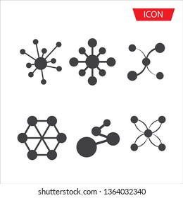 Network Icon set on white background.