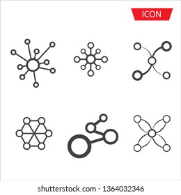 Network Icon set on white background.