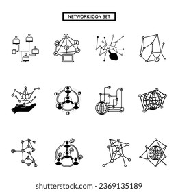 Netzwerk-Symbol-Set, True Black Icon
