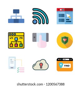 network icon set. vector set about wifi, phone, smartphone and cloud computing icons set.
