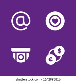 network icon set. webcam, arroba and exchange vector icon for graphic design and web