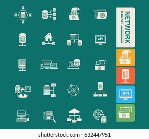 Network icon set,clean vector