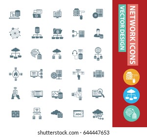 Network icon set,clean vector