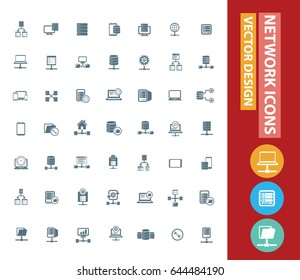 Network icon set,clean vector
