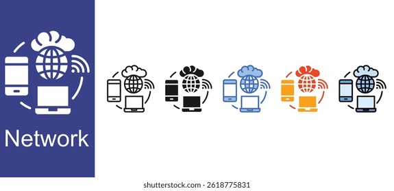 Network icon sets collection multi style
