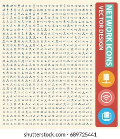 Network icon set,vector