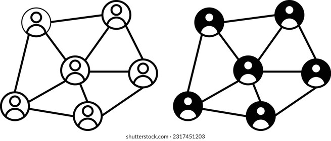 Network icon sheet, simple trendy flat style line and solid Isolated vector illustration on white background. For apps, logo, websites, symbol , UI, UX, graphic and web design. EPS 10.
