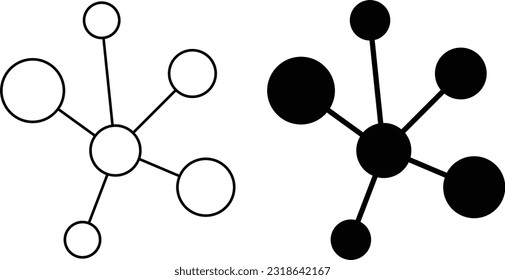 Network icon sheet, simple trendy flat style line and solid Isolated vector illustration on white background. For apps, logo, websites, symbol , UI, UX, graphic and web design. EPS 10.