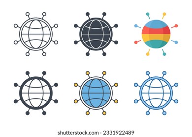 Plantilla de símbolo de icono de red para ilustración vectorial de colección de diseño gráfico y web