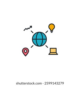 Network icon symbol vector illustration isolated on white background