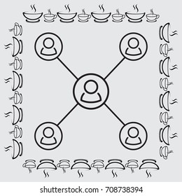 Network icon, teamwork vector illustration