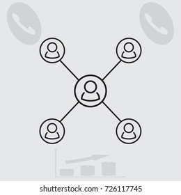 Network icon, teamwork vector illustration